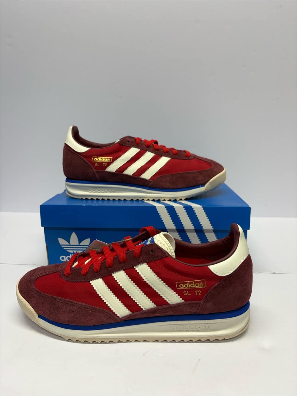 adidas SL 72 Maroon Red and White Retro Athletic Shoes